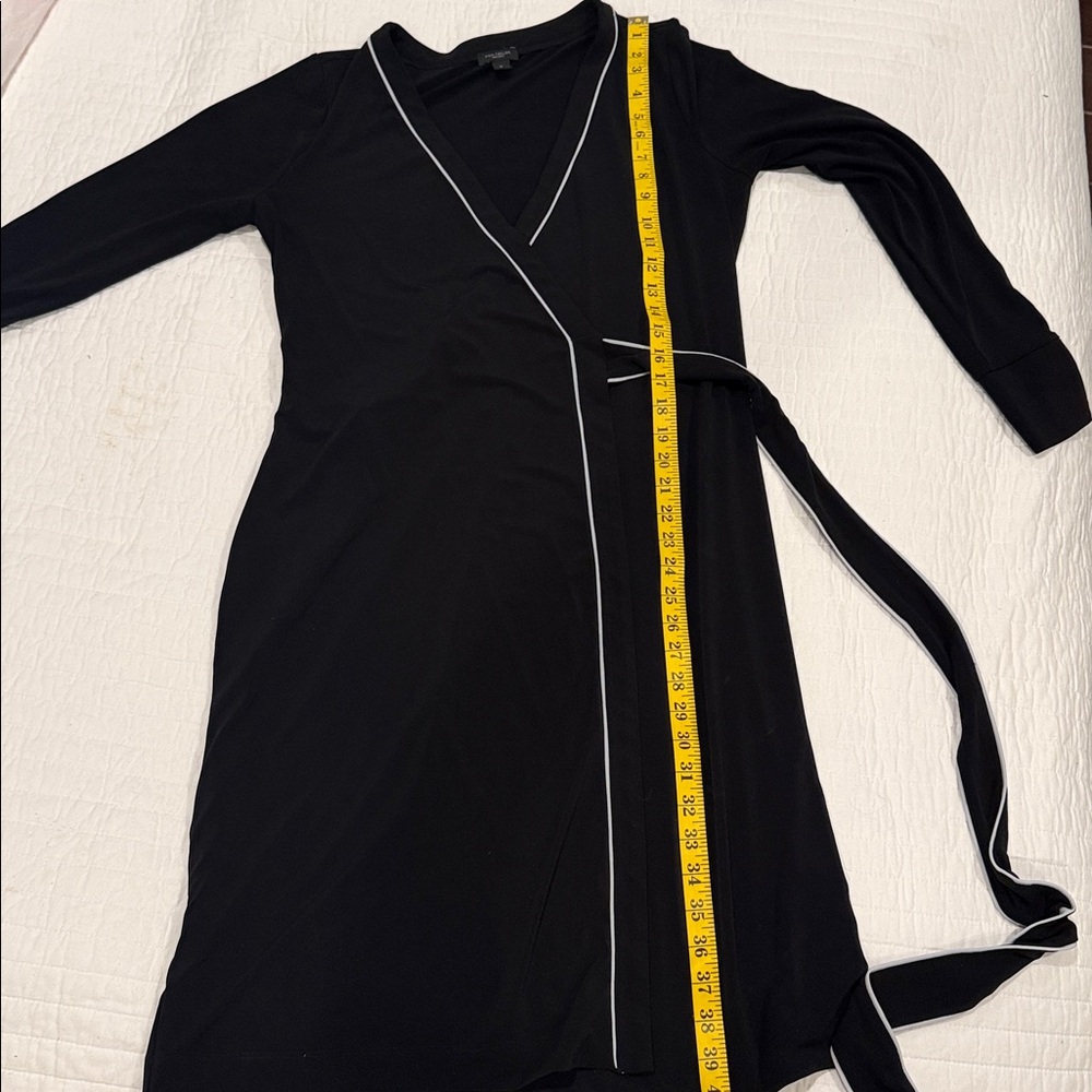 Ann Taylor Factory Black Long Sleeve Dress with White Trim - Picture 6 of 6